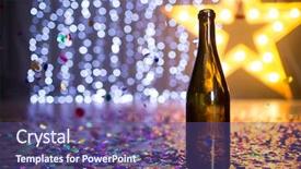  Presentation with bottle - Beautiful presentation featuring mess - open bottle of champagne backdrop and a  colored foreground