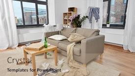  Presentation with living room - Presentation enhanced with mess-disorder-and-interior-concept background and a coral colored foreground