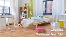  Presentation with interior - Cool new presentation with mess-disorder-and-interior-concept backdrop and a coral colored foreground