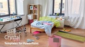  Presentation with lipid metabolism disorder - Beautiful presentation theme featuring mess-disorder-and-interior-concept backdrop and a coral colored foreground