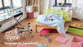  Presentation with interior - Audience pleasing presentation consisting of mess-disorder-and-interior-concept backdrop and a coral colored foreground