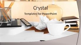  Presentation with clapper - PPT layouts featuring mess on light cupboard background background and a lemonade colored foreground