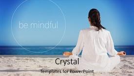  Presentation with new years - Slide set featuring message against woman doing yoga background and a soft green colored foreground