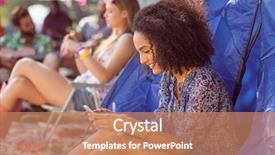  Presentation with text message - Amazing slide set having message at a music festival backdrop and a coral colored foreground