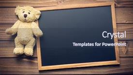 Presentation with teddy bear - Audience pleasing theme consisting of message board - blank chalkboard and teddy bear backdrop and a tawny brown colored foreground
