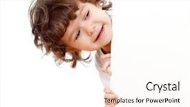  Presentation with funny - Slides with message board - curly funny child face holding background and a pink colored foreground