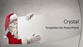 Presentation with santa - Presentation design having message board - portrait of santa claus showing background and a light gray colored foreground