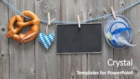  Presentation with oktoberfest menu - Presentation design consisting of message board bavarian hat background and a gray colored foreground