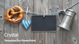  Presentation with oktoberfest menu - Cool new PPT theme with message board beer mug backdrop and a gray colored foreground