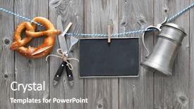  Presentation with oktoberfest menu - Beautiful slide set featuring message board beer mug backdrop and a gray colored foreground
