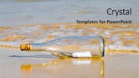  Presentation with rescue - Presentation theme having message bottle - rescue me background and a light gray colored foreground