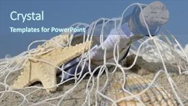  Presentation with seashell - Slides with message caught in the fishing background and a ocean colored foreground