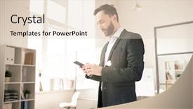  Presentation with elegant colorful animated - Colorful presentation theme enhanced with broker in elegant suit scrolling backdrop and a lemonade colored foreground