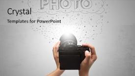  Presentation with doodles - Presentation theme consisting of message cloud concept and doodle background and a  colored foreground