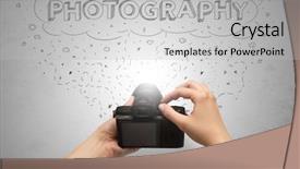  Presentation with shooting - Slide deck enhanced with message cloud concept and doodle background and a  colored foreground