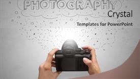  Presentation with shooting - Slide deck enhanced with message cloud concept and doodle background and a  colored foreground