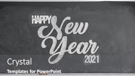  Presentation with happy new year - Colorful PPT theme enhanced with message-happy-new-year-2021 backdrop and a gray colored foreground