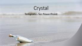  Presentation with bottle - Cool new presentation design with message in a bottle buried backdrop and a lemonade colored foreground