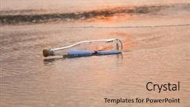  Presentation with beach wedding heart on sand - Beautiful presentation design featuring message in a bottle buried backdrop and a coral colored foreground