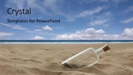  Presentation with bottle - Cool new PPT theme with message in a bottle washed backdrop and a teal colored foreground