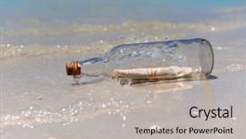  Presentation with crashing waves - Theme enhanced with message in a bottle background and a light gray colored foreground