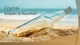  Presentation with island - Presentation consisting of message-in-a-bottle background and a light blue colored foreground