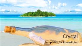  Presentation with bottle - Audience pleasing PPT theme consisting of message in a bottle backdrop and a lemonade colored foreground