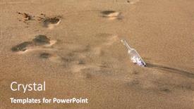  Presentation with plumeria - PPT theme with message-in-a-bottle background and a coral colored foreground