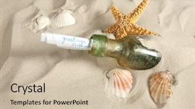  Presentation with greetings - Slides with message in a bottle background and a soft green colored foreground