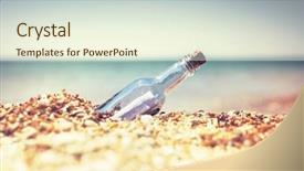  Presentation with bottle - Audience pleasing presentation design consisting of message in bottle backdrop and a cream colored foreground