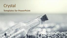  Presentation with bottle - PPT theme having message in bottle background and a cream colored foreground