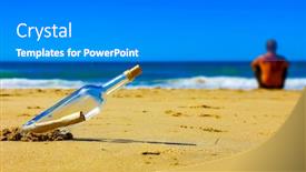  Presentation with alone - Audience pleasing PPT layouts consisting of message-in-bottle backdrop and a gray colored foreground
