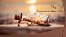  Presentation with bottle - Beautiful slides featuring message-in-the-bottle-against backdrop and a coral colored foreground