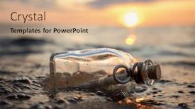  Presentation with bottle - Theme consisting of message-in-the-bottle-against background and a  colored foreground