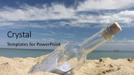  Presentation with bottle - Presentation theme with message in the bottle washed background and a seafoam green colored foreground