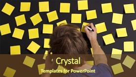  Presentation with student writing - Colorful PPT theme enhanced with message on a yellow note backdrop and a  colored foreground