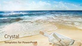  Presentation with seashore - Theme featuring message on the seashore background and a lemonade colored foreground