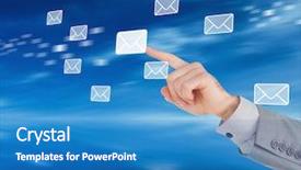  Presentation with symbol - Amazing slides having message symbol against blue background backdrop and a  colored foreground