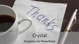  Presentation with napkin - Presentation theme featuring message written on napkin background and a light gray colored foreground