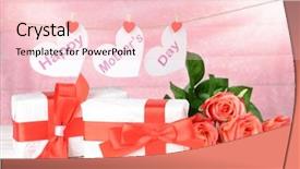  Presentation with happy mothers day - Presentation with message written on paper heart background and a lemonade colored foreground