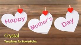 Presentation with mothers - Cool new presentation theme with message written on paper heart backdrop and a  colored foreground