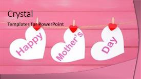  Presentation with happy mothers day - Audience pleasing slide deck consisting of message written on paper heart backdrop and a  colored foreground
