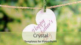  Presentation with happy mothers day - Slides featuring message written on paper heart background and a yellow colored foreground