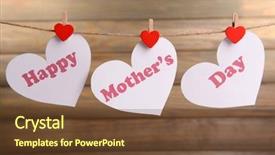  Presentation with happy mothers day - Beautiful PPT layouts featuring message written on paper heart backdrop and a tawny brown colored foreground