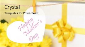  Presentation with happy mothers day - Presentation theme enhanced with message written on paper heart background and a  colored foreground