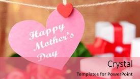  Presentation with happy mothers day - Beautiful slide deck featuring message written on paper heart backdrop and a  colored foreground