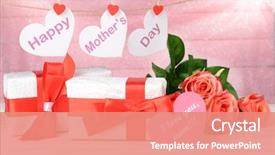  Presentation with mothers - Presentation design consisting of message written on paper heart background and a  colored foreground