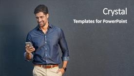  Presentation with young business man - Amazing slides having messages - portrait of young man leaning backdrop and a dark gray colored foreground