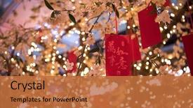  Presentation with japanese - Cool new slide deck with messages on the traditional japanese backdrop and a red colored foreground