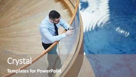  Presentation with modern building - Audience pleasing presentation consisting of messages via smartphone in design backdrop and a coral colored foreground